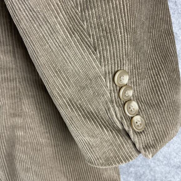 Joseph & Feiss Corduroy Blazer Sport Coat Mens 50R Beige Cotton 2 Button FLAW - Picture 14 of 16